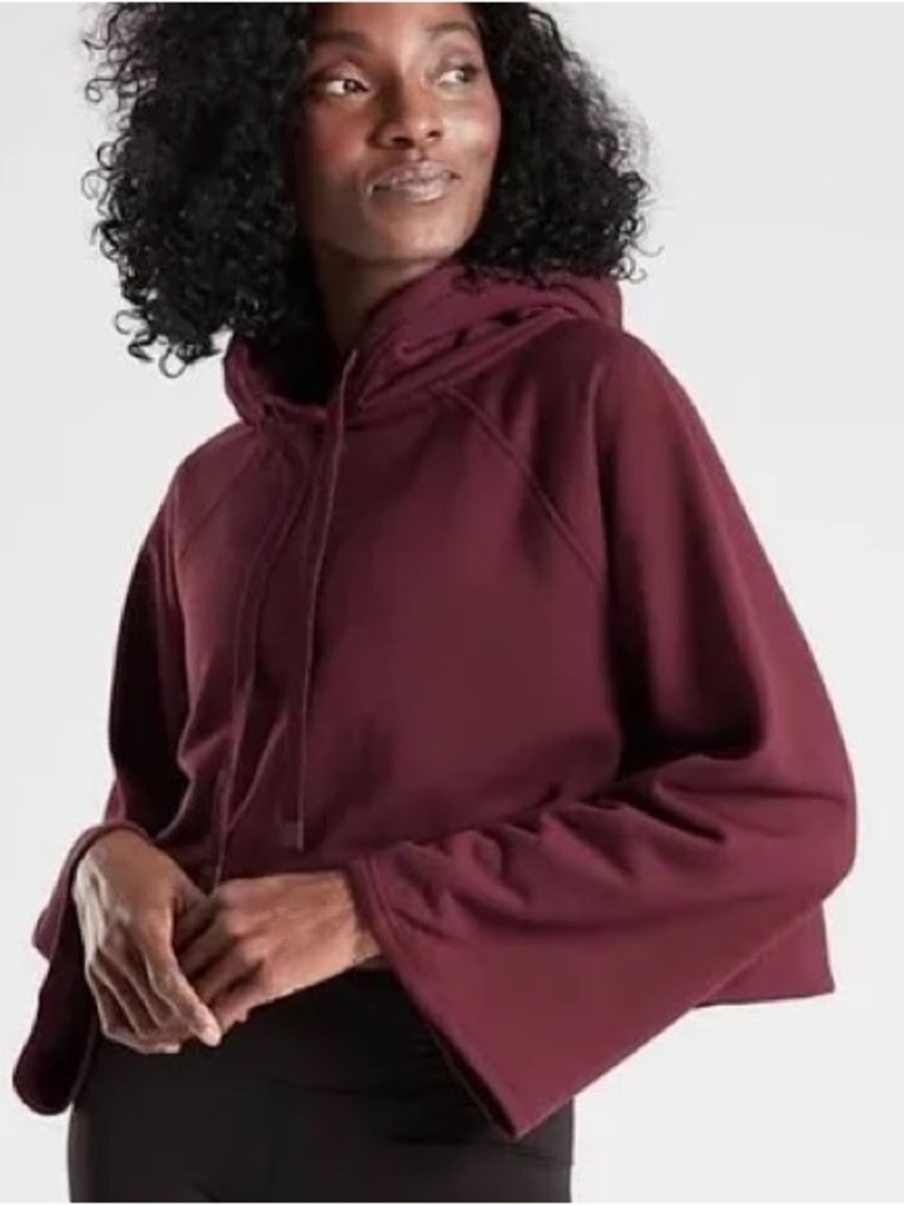 Athleta Hooded Cropped Sweatshirt M